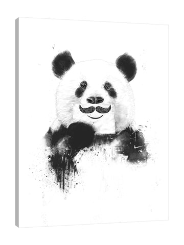 Balazs-Solti,Modern & Contemporary,Animals,Entertainment,animals,animal,panda,pandas,mustache,mustaches,funny,paint drips,paint drip,splatter,splatters,black and white,Tan Orange,Tan White,Black,White