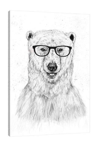 Balazs-Solti,Modern & Contemporary,Animals,Entertainment,animals,animal,eyeglass,eyeglasses,stroke,strokes,bears,bear,Purple,Mist Gray,Charcoal Gray,Gray,Coral Pink,White