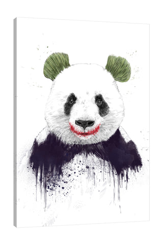 Balazs-Solti,Modern & Contemporary,Animals,animals,animal,paint drips,paint drip,drip,drips,panda,pandas,strokes,stroke,Mist Gray,White,Teal Blue