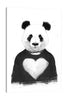 Balazs-Solti,Modern & Contemporary,Animals,animals,animal,panda,pandas,hearts,heart,black and white,lines,line,strokes,stroke,Red,Coral Pink,Black,Mist Gray,White