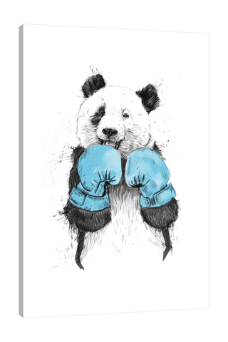 Balazs-Solti,Modern & Contemporary,Animals,Sports & Sports teams,animals,animal,panda,pandas,gloves,glove,boxing,sports,happy,winner,Salmon Pink,Charcoal Gray,White