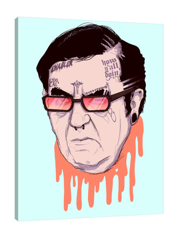 Ludwig-Van-Bacon,Vertical,3X4,Modern & Contemporary,People,man,dr now,entertainment,paint drips,drips,paint drip,sunglasses,sunglass,how yall doin,enabler,orange,Red,Purple,White,Black,Gray