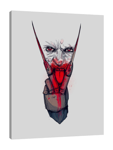 Ludwig-Van-Bacon,Vertical,3X4,Modern & Contemporary,Entertainment,kreuger,kreugerlingus,freddy,freddy kreuger,knife,knives,halloween,gloves,glove,blood,bloody,Blue,Rose Red,Gray