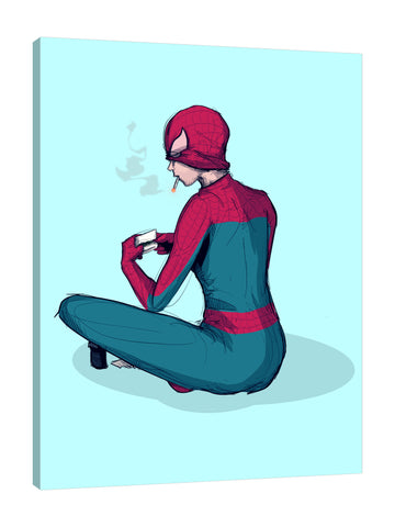 Ludwig-Van-Bacon,Vertical,3X4,Modern & Contemporary,People,Fantasy & Sci-Fi,Entertainment,peter,peter parker,spiderman,costume,costumes,smoking,smoke,cigar,cigars,peter and mary,superhero,superheroes,marvel,avengers,Charcoal Gray,Steel Blue,Red,Mist Gray,White,Gray