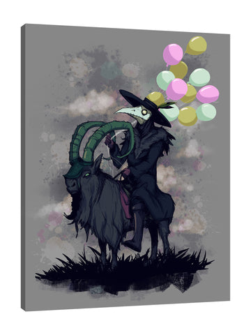 Ludwig-Van-Bacon,Vertical,3X4,Modern & Contemporary,People,Fantasy & Sci-Fi,Entertainment,plague,plague doctor,plague doctors,doctor,doctors,balloon,balloons,grass,black,grey,animals,animal,Red,Charcoal Gray,Black,Army Green,Sea Green,Brown,Purple